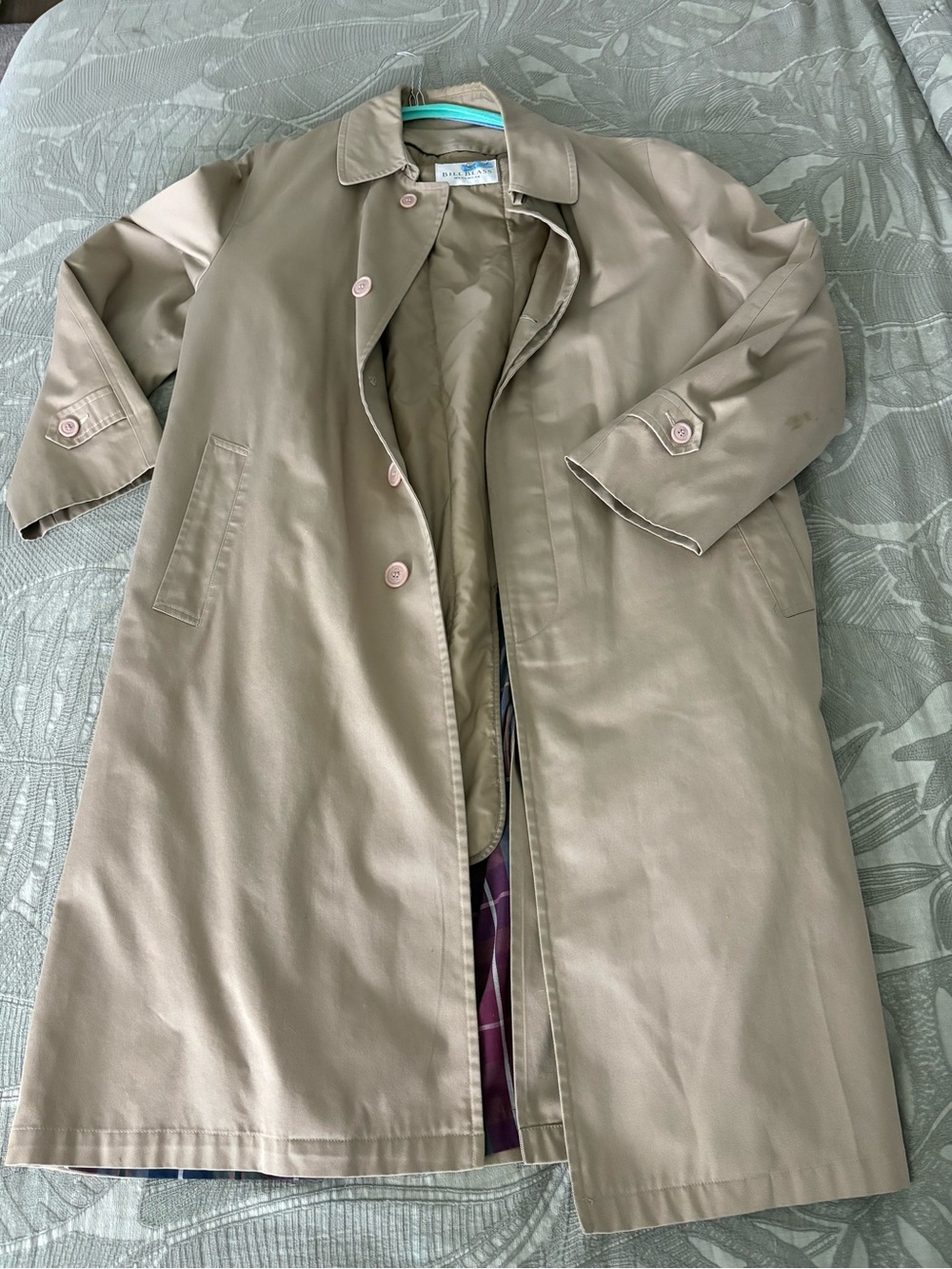 bill blass Tan Single-Breast Trench Coat
